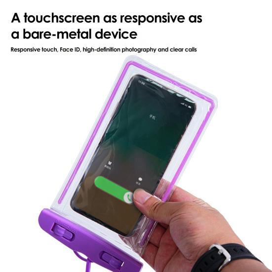 Waterproof Phone Pouch with Detachable Lanyard Transparent Floating Cell Phone Dry Bag Case Protector Beach Kayak Cruise Travel Essentials