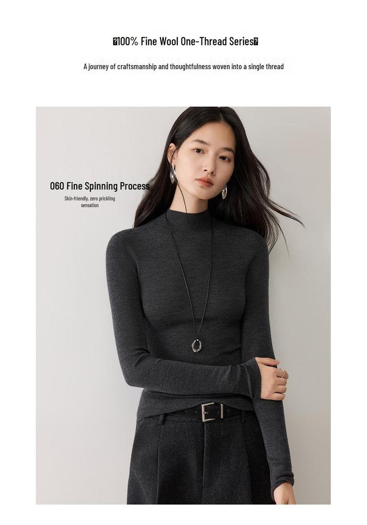 Lekasha 100% Cashmere Half High Collar Sweater, 18 Gauge, 60-Count Fine Spun Yangtze Yarn