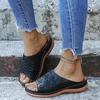 Summer Women Wedge Sandals Premium Orthopedic Open Toe Sandals Vintage Anti-slip Leather Casual Female Platform Retro Shoes