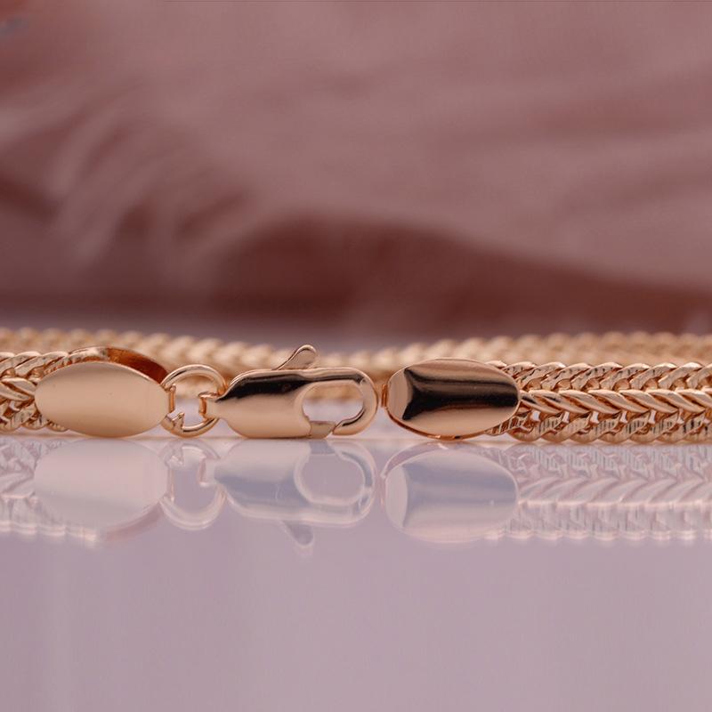 

Ожерелье цвета розового золота унисекс с длинной цепочкой, итальянское ремесло ручной работы 60CM