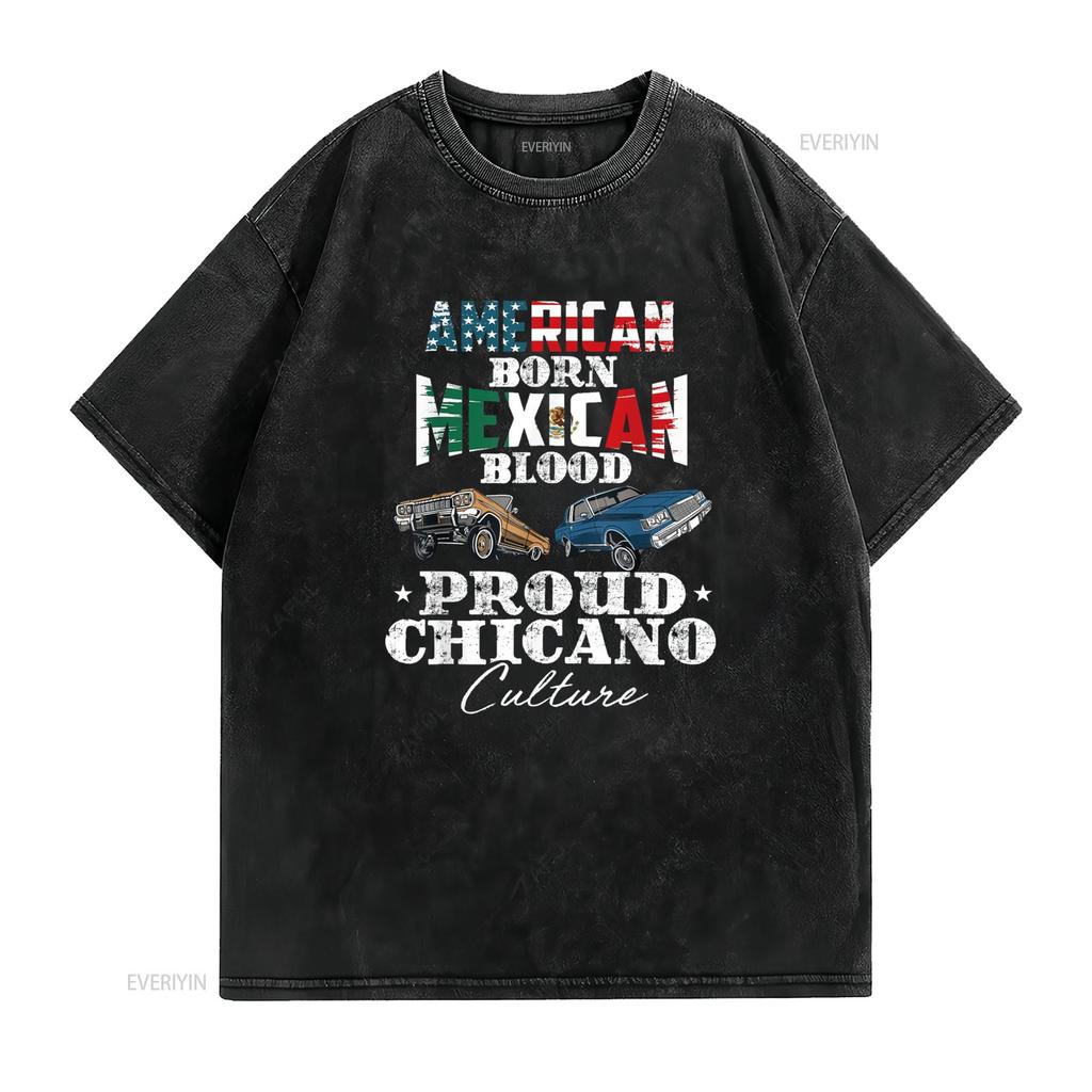 Lowrider Chicano Low Mexican American Latina Rider Cholo T Shirt vintage Washed Comfortable Top For Everyday Wear fashion