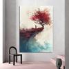 Landschaft Berg Wald Meer Wasserfall Baum Palme Wandkunst Leinwand Ölgemälde Druck Bild Natur Poster Nordische Heimdekoration
