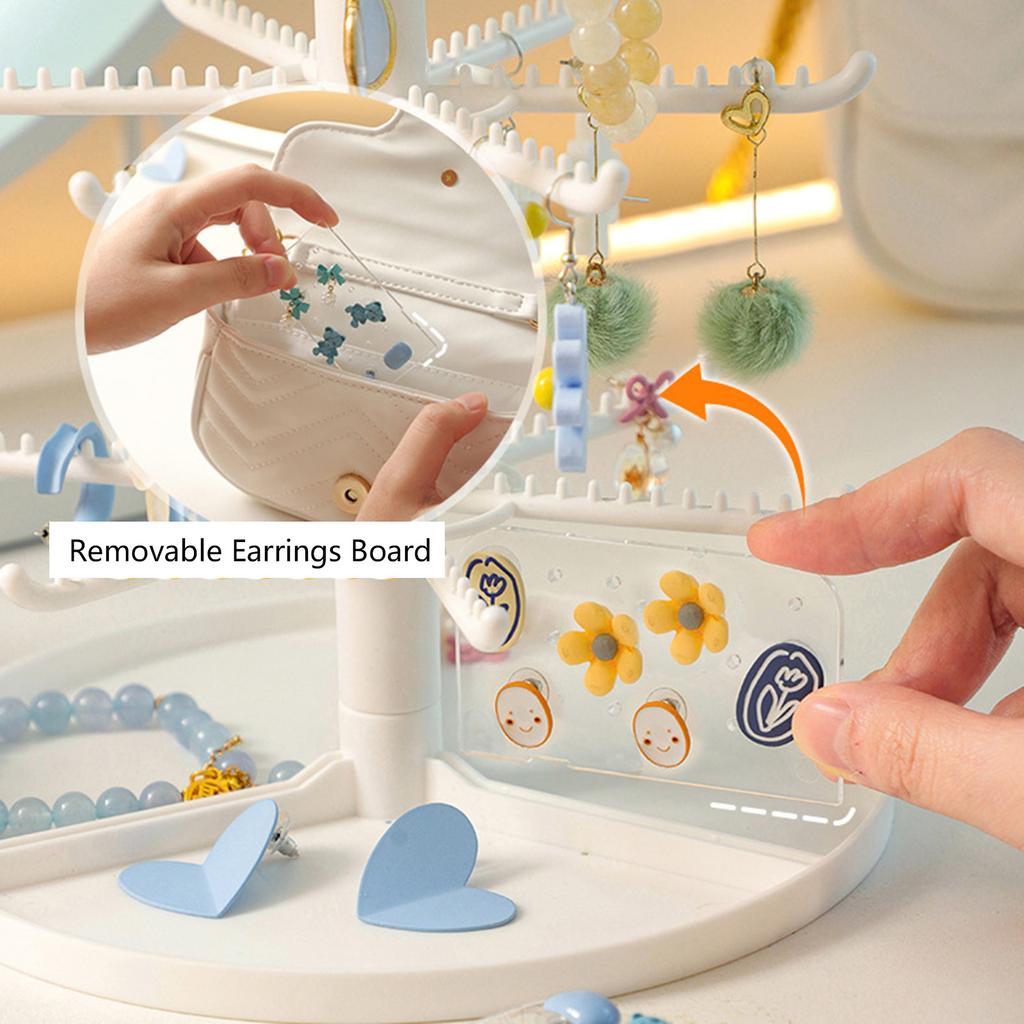 2/3/4-Tiers Plastic Necklace Earring Holder Jewelry Storage Display Tower Rack Necklace Earring Holder Display Stand