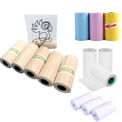 Rouleaux de papier autocollant portable blanc/coloré/adhésif/étiquette 57 x 25 mm 3/5/9/10 pour mini imprimante thermique de poche Bluetooth.