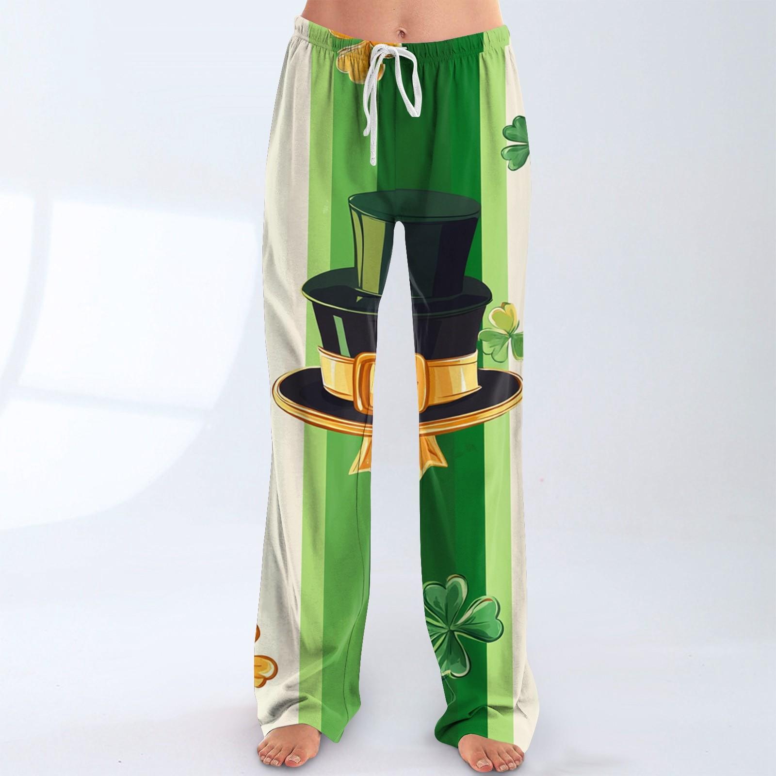 

Женская мода Свободный повседневный St. Повседневные брюки с принтом ко Дню Святого Патрика XL