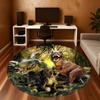 1pc Dinosaur Forest Round Chair mat Area Rug - Non-Slip, Floor Mat for Office, Bedroom, and Indoor Decor c1125318
