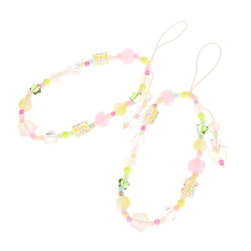 

Cute Beaded Mobile Phone Chain Lanyard Handmade Girl Camera Diy Pendant Decoration Toy