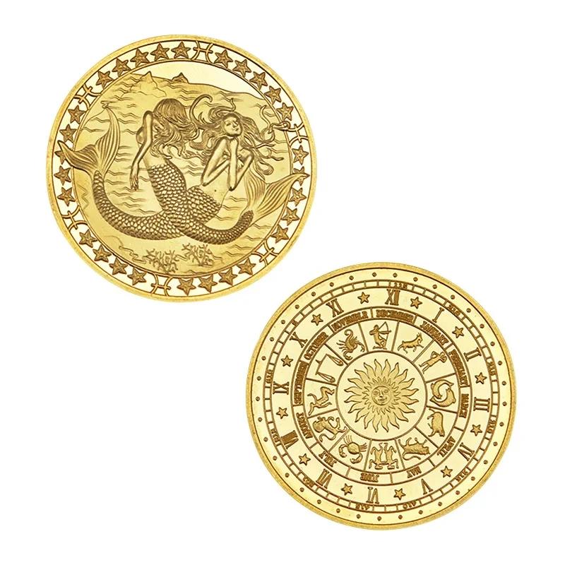 4cm Zodiac Souvenir Coin Collectible Physical Collection Lucky Metal Antique Home Decorations