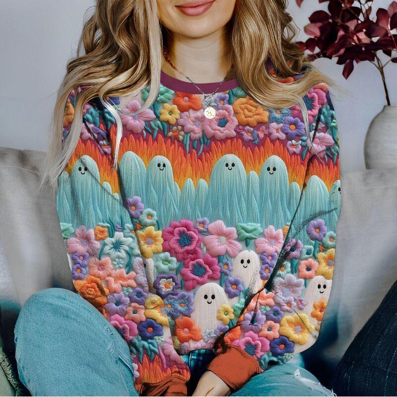 Women's Autumn and Winter Christmas 3D Printed Crew Neck Is Fashionable, Comfortable and Versatile Hoodies & Sweatshirts (women’s)