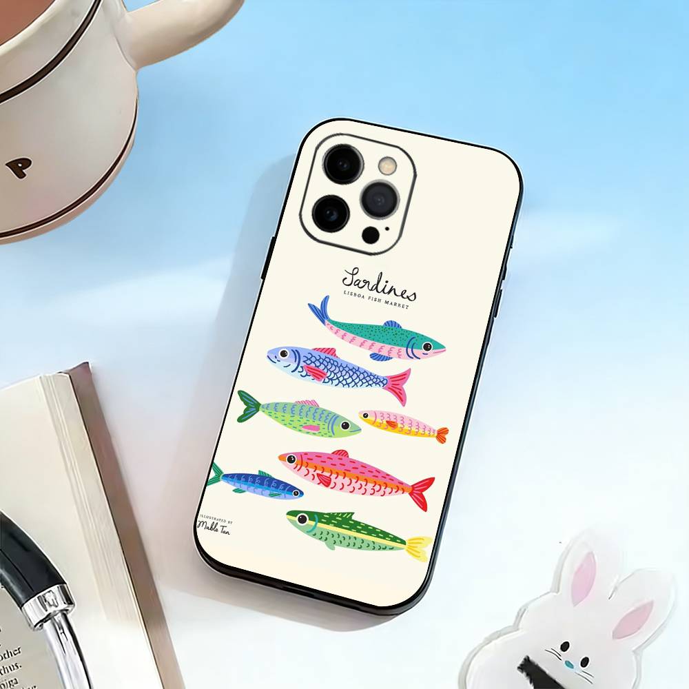 

Sardine Phone Case Silicone Soft For IPhone 17 16 15 14 13 12 11 X XR Plus Pro Max Plus iPhone15