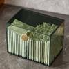 2-Grid Cotton Swab Storage Box Flip Lid Transparent Swab Pad Holder Plastic Dust-Proof Lipstick Container Bathroom