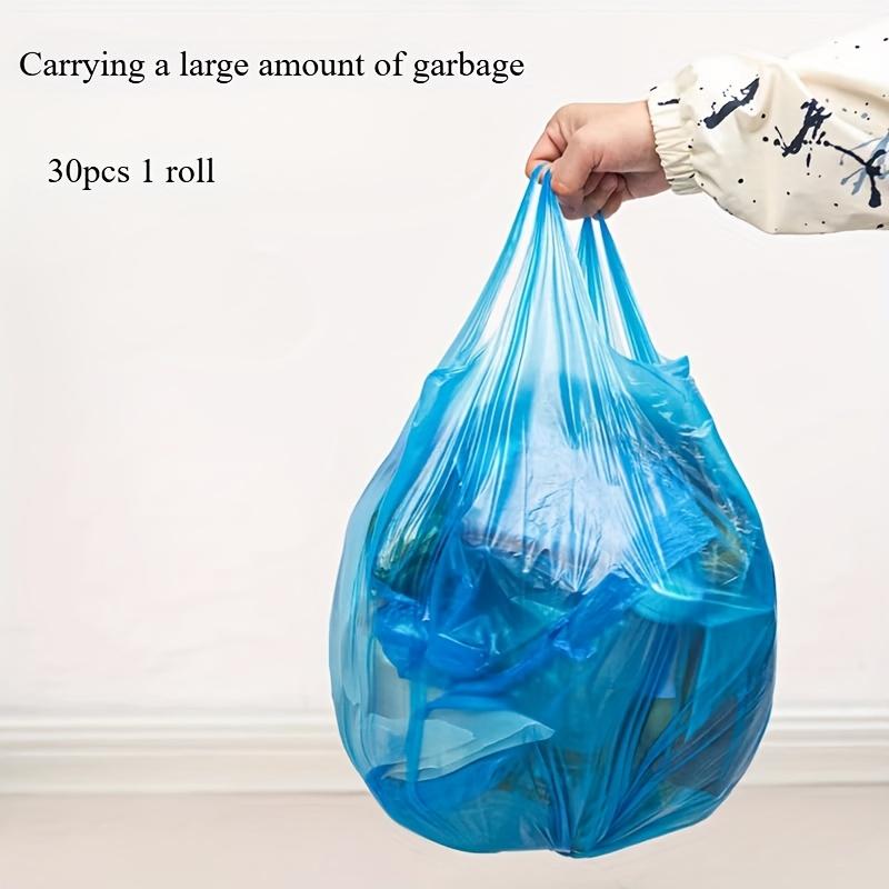 30pcs Thickened Auto-Lock Drawstring Trash Bags,Compact Roll Design for Kitchen, Bathroom,Office, Bedroom, Living Room