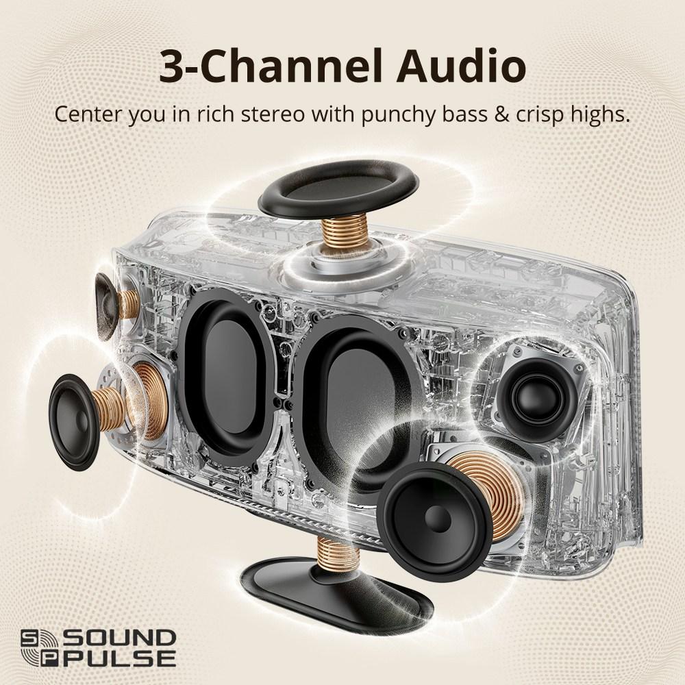 Tronsmart Fiitune X30 80W Bluetooth-Lautsprecher, Spatial Audio mit 5 Treibern, Hi-Res LDAC, IPX6 wasserdicht, 14H Wiedergabe, TWS-Kopplung, APP-EQ