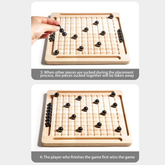 1 Set Magnetic Chess Board Game with 20/30/40 Magnet Stones Parent-child Interactive Focus Logic Thinking Training 2 Player Educational Magnet Chess