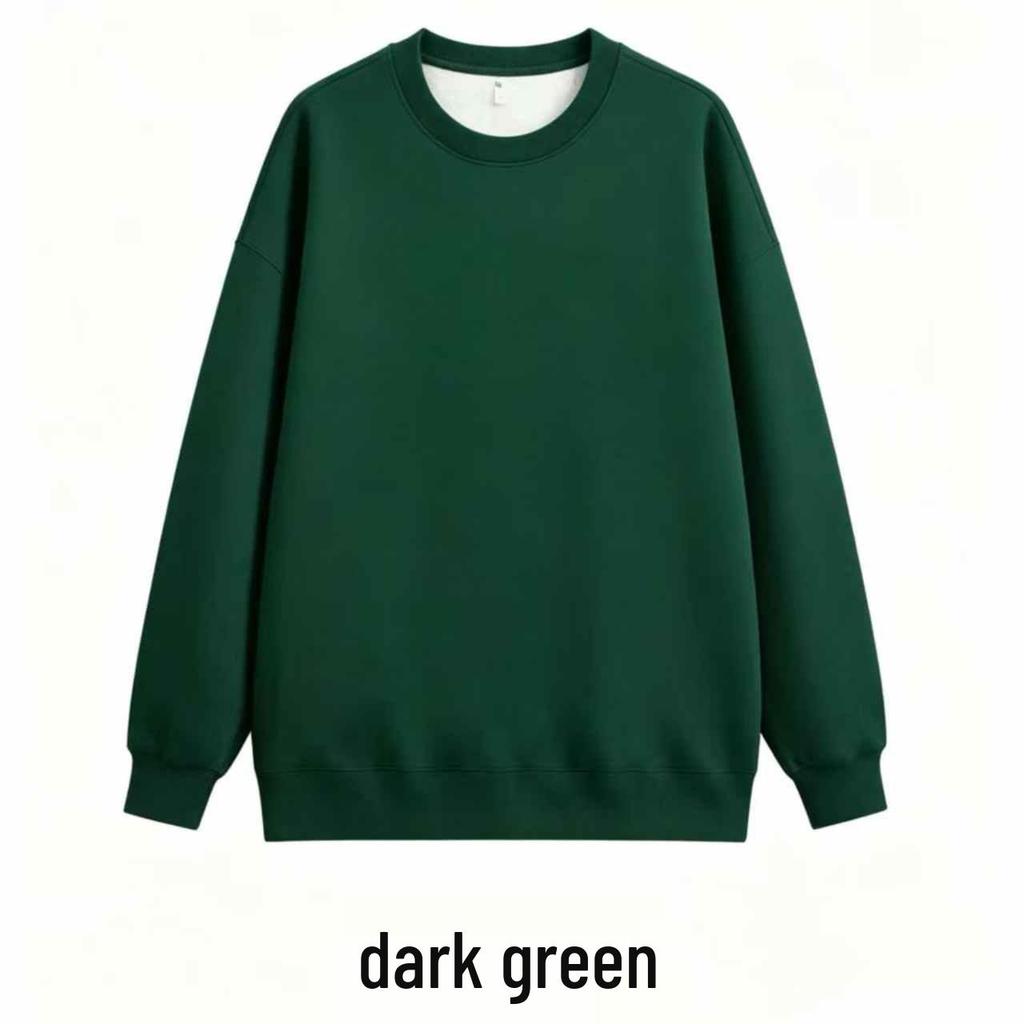 Unisex Heavyweight Cotton Crew Neck Sweatshirt - Minimalist Japanese Style