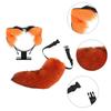 2Pcs Animal Cosplay Costume Fauxs Furs Wolf Cats Foxes Tail and Cats Ears Headbands Halloween Party Costume Accessories