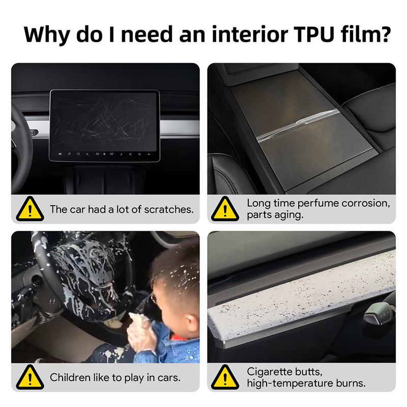 TPU Interior Protective Film For Tesla Model Y Juniper Juniper 2025 2026-UP Navigation Screen Anti-Scratch Sticker Accessories