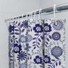 Rideau de douche floral bleu élégant Imperméable Décor de salle de bain Polyester Rideaux de douche Ensemble Linge de bain Décoration de maison XL (72X84 Pouces