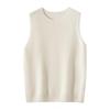 Women's 100% Cashmere Sleeveless Knit Camisole - Round Neck Base Layer Sweater.