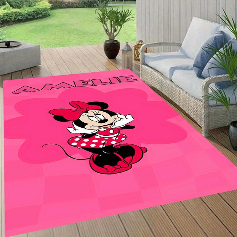 1pc Minnie Pattern Area Rug Soft Flannel Floor Mat for Living Room,Office,Bedroom and Carpet,Sofa Coffee Table Floor Mat