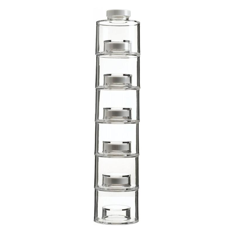 

Space Saving Kitchen Storage Bottles Transparent Stackable Spice Containers