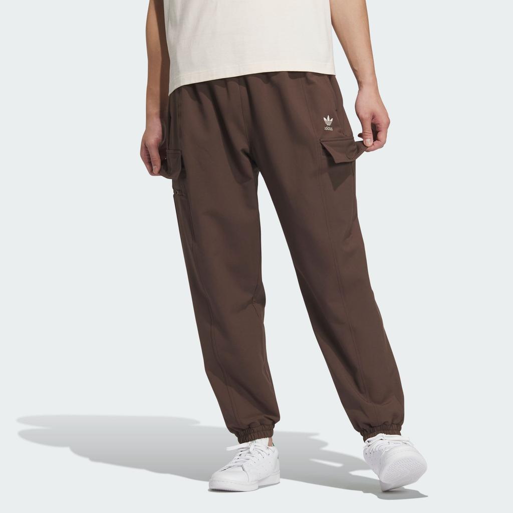 Adidas Originals Solid Color Drawstring Cuffed Knit Sports Pants Men Pants Brown Light-Khaki IZ1517