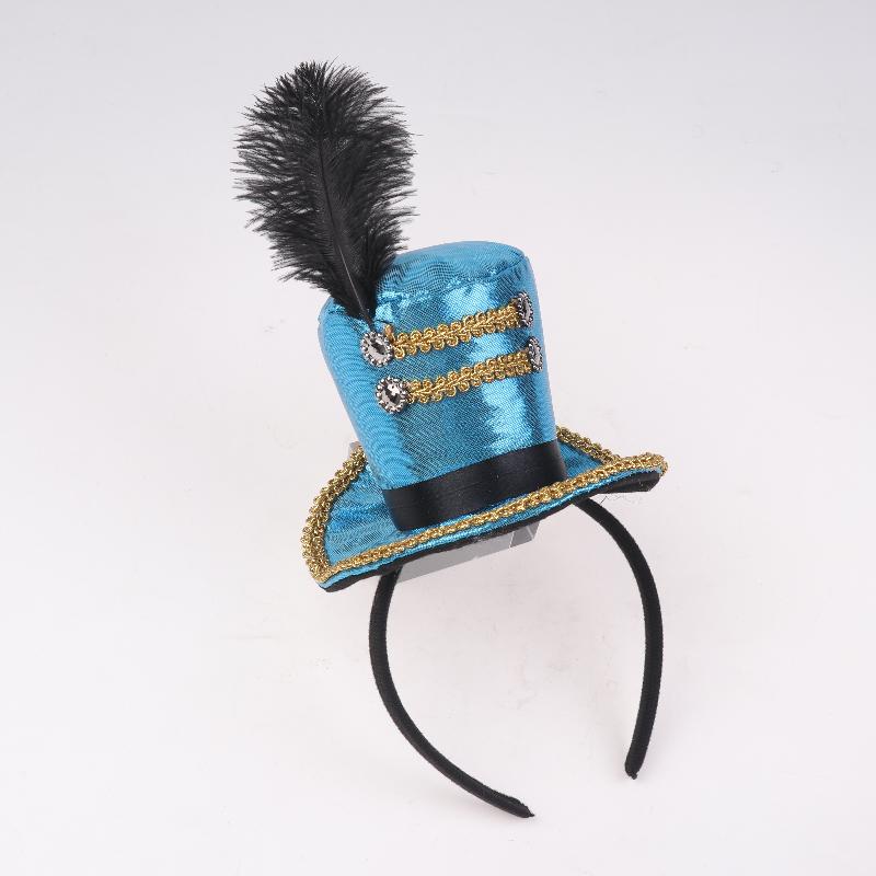 Mini Zylinder Federkappe Stirnband Zirkusdirektor Haarreif Cosplay Kostüm Haarreifen Kinder Erwachsene Haaraccessoires