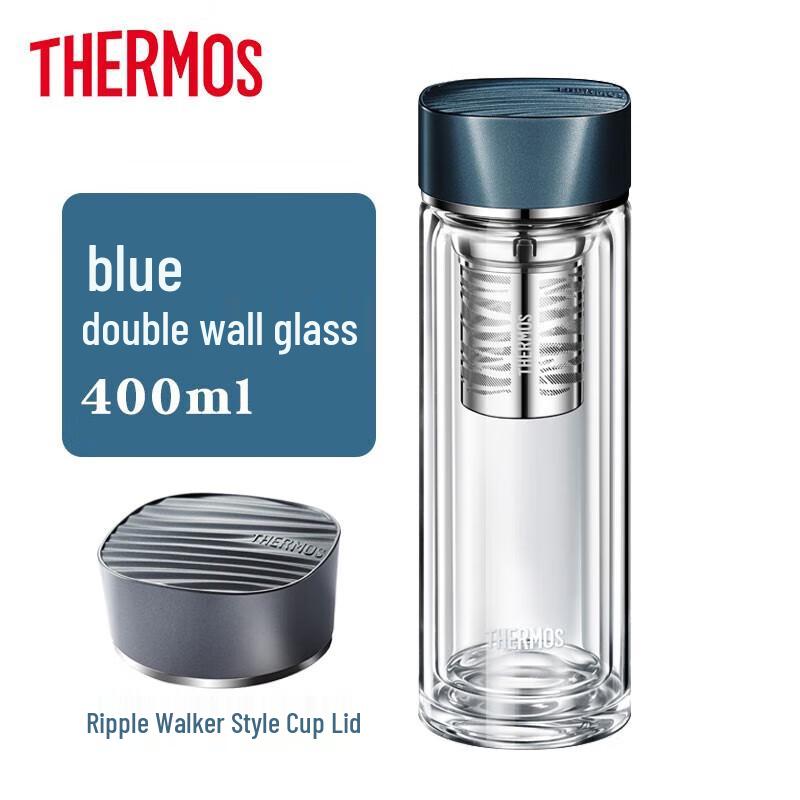 THERMOS Double-Wall Glass Tea & Water Bottle 400ml