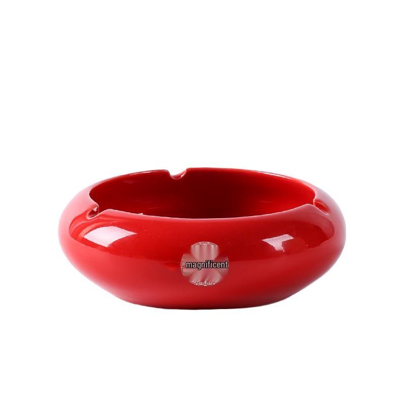 Engravable Ceramic Wedding Ashtray - Creative Red Design for Home or Living Room
