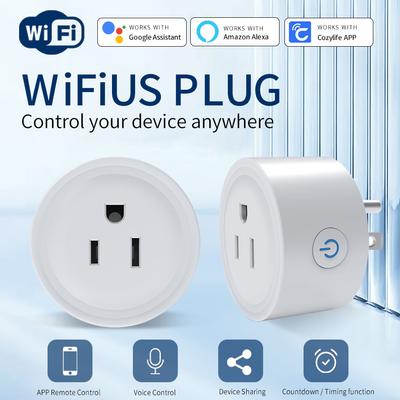 Presa Smart WiFi 10A Spina USA Cozylife 100-240V Control Remoto tramite APP Controllo Vocale Timer Funziona con Alexa Google Assistant