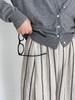 Lu Xi Japanese Retro Linen Striped Wide-Leg Pants - Spring 2026