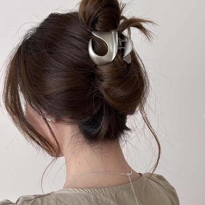 Nuovo punk geometrico metallo oro argento semplice fermaglio per capelli per le donne alla moda grandi catture per granchi morsetto accessori per copricapo coreani