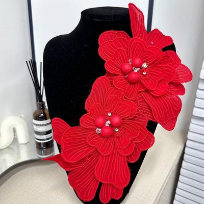 Kleur Chiffon Borduurwerk Handgemaakt Kralen Stoffen Sticker Accessoires Kant Decal Decoratie Diy Materiaal Accessoires