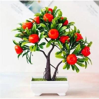 1 PCS Artificial Orange Bonsai Tree with Pot - Flower Decoration for Home Decor