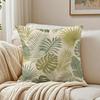 Boho Tropical Palm Monstera Leaves Pillow Case Organic Short Plush Cushion Covers Breathable Washable WrinkleResistant