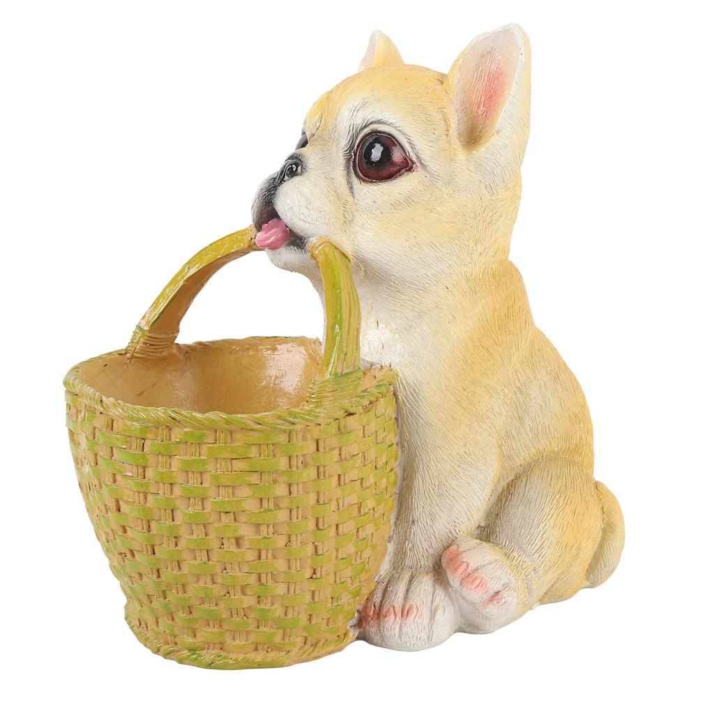 Cute Dog Ornament Entry Key Storage Basket Puppy Statue for Living Room Entrance   Decoration