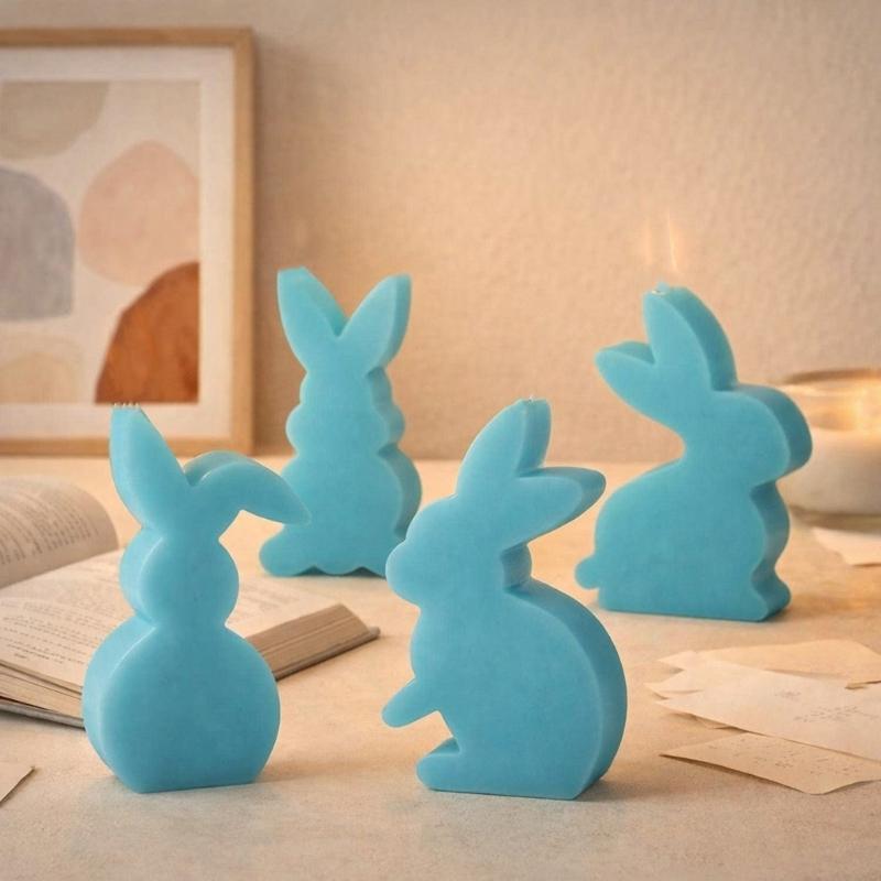 Silicone Easters Rabbits Mould Detachable Designs Multipurpose Candle Soap Chocolate Craft Tool Home Decoration