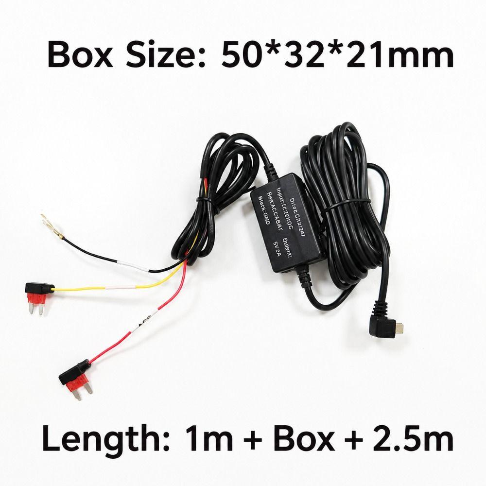Type-C USB Port Dashcam Power Cable 12-30V Input Camera Hardwire Adapter Vehicle