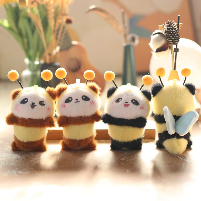 Cute Cute Drag Bee Panda Pendant Plush Toy Doll Bag Hanging Decoration Keychain Doll Doll Doll