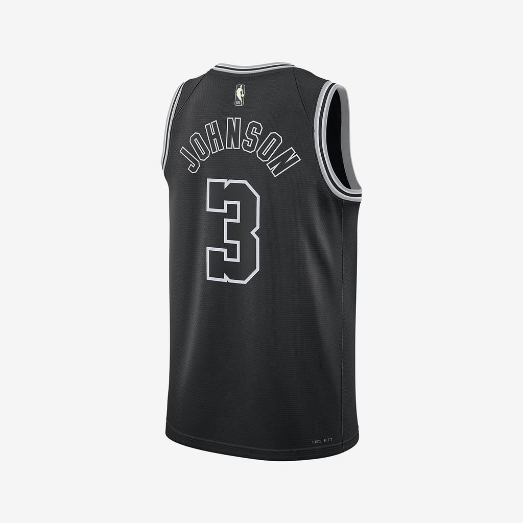 Nike Men's NBA San Antonio Spurs Keldon Johnson #3 Swingman Jersey Black DO9453-011