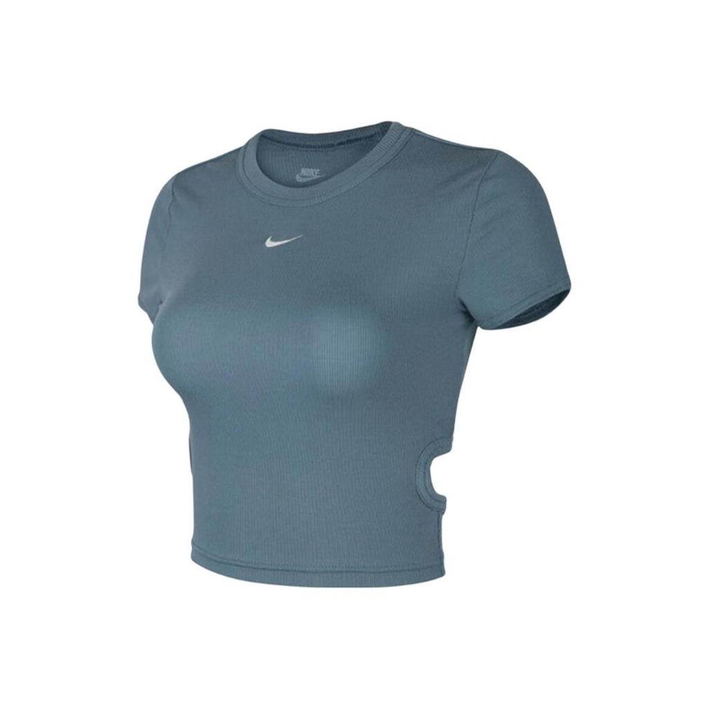Nike Slim Fit Sports Round Neck Short Sleeve Top Women tops Dark-Blue HJ0720-006