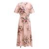 2024 Summer Women's Plus Size Printed Hem Split Dress - European & American Style