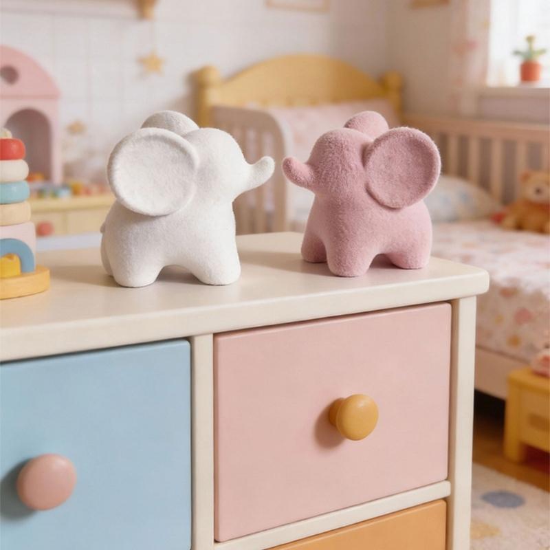 Resin Elephant Figurines Elephant Statues Animal Sculptures Collectibles Table Ornament for Home Office Decorations