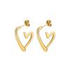Simple individual cold irregular love stud earrings titanium steel plated 18k gold temperament niche design earrings
