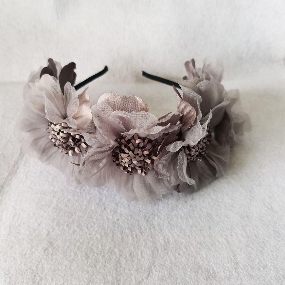Elegant Bridal Headwear Solid Color Hair Garland Korean Bride Headdress  Photography Accessories