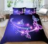 Butterfly Printed Bedding Quilt Cover and Pillowcase Full-size Color Fantasy Pattern Microfiber Fabric Comfortable and Luxurious Home Decoration