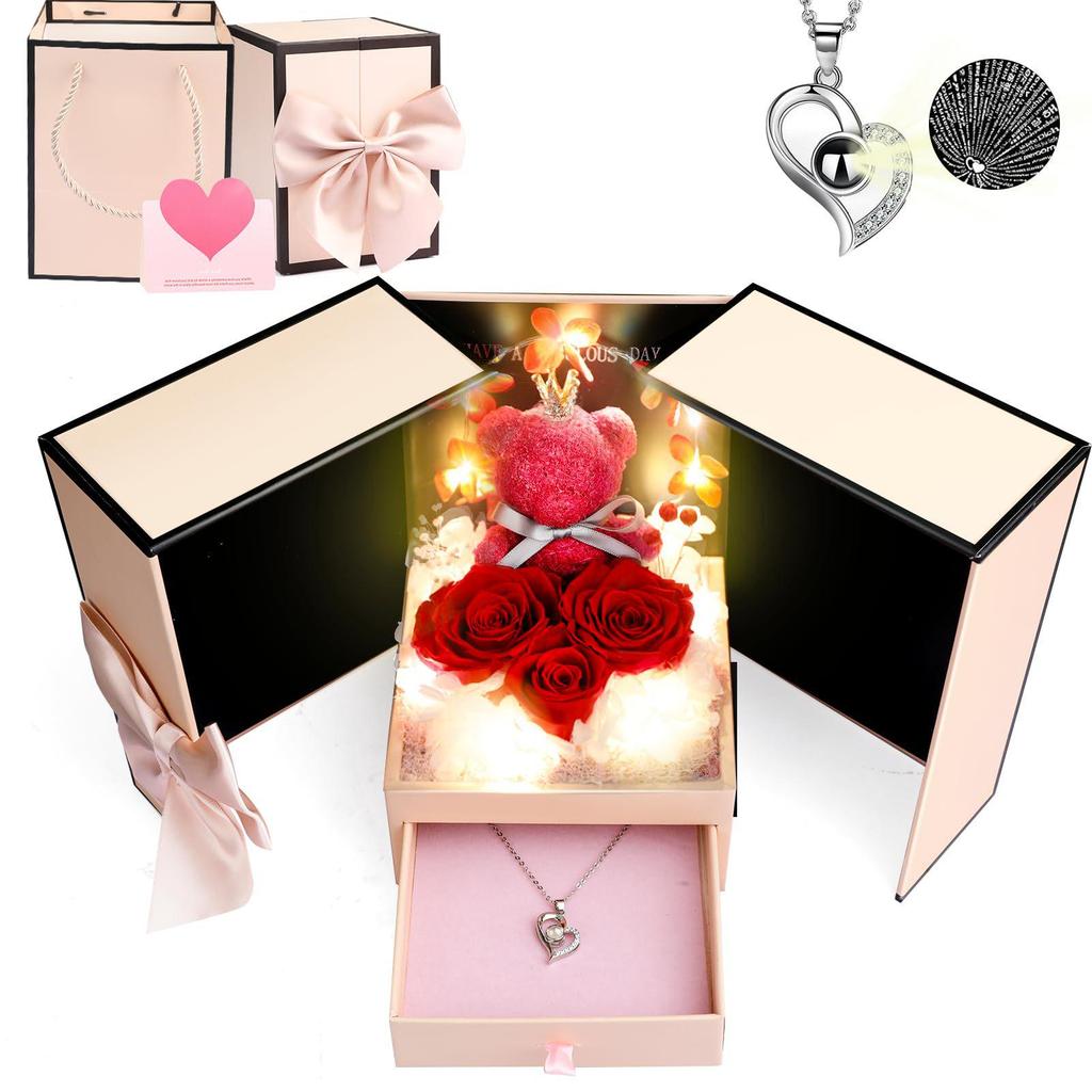 100 Languages 'I Love You' Heart Projection Necklace - Valentine's Day Gift