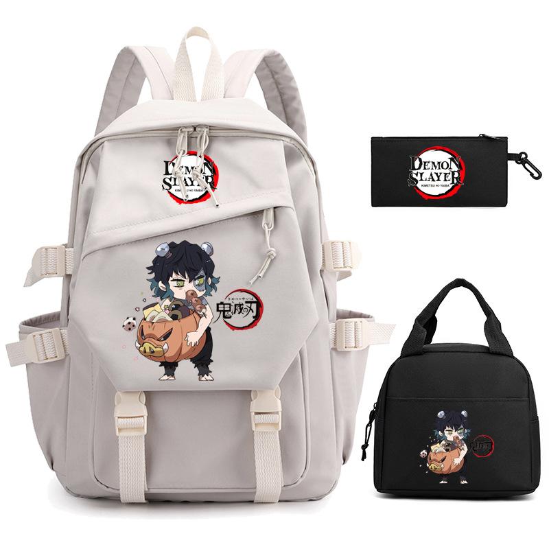 Ghost Extermination Surrounding Animation Schoolbag Trend Primary And Secondary School Students Leisure Backpack College Meal Bag Pencil Bag Set