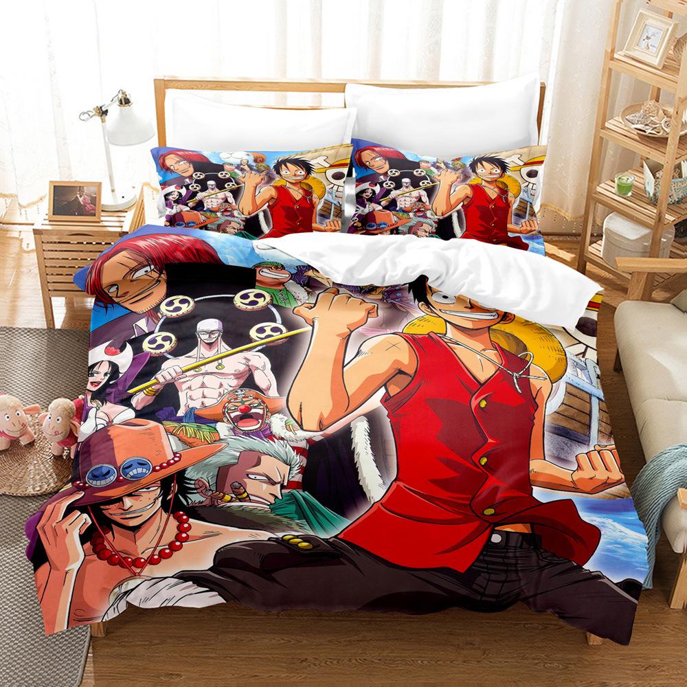 Bedding Three-Piece Set 3D Digital Printing Cartoon Polyester Abrasive Quilt Cover