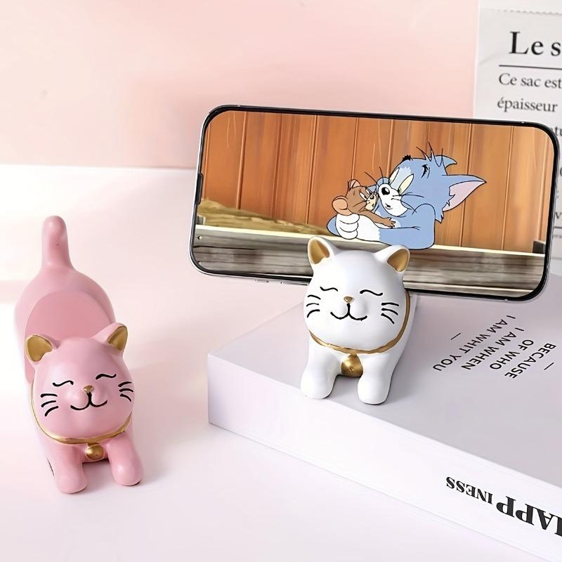 1 pezzo creativo adorabile incantevole gatto pigro supporto per cellulare ornamento decorazione scrivania ufficio